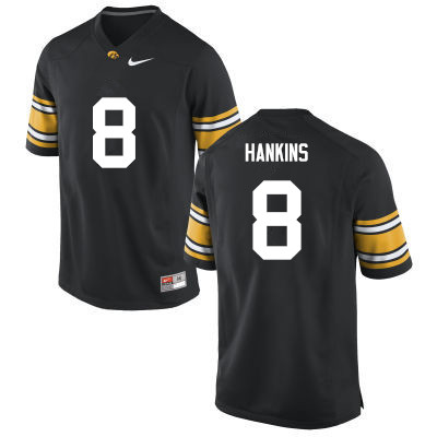 Men Iowa Hawkeyes #8 Matt Hankins College Football Jerseys-Black